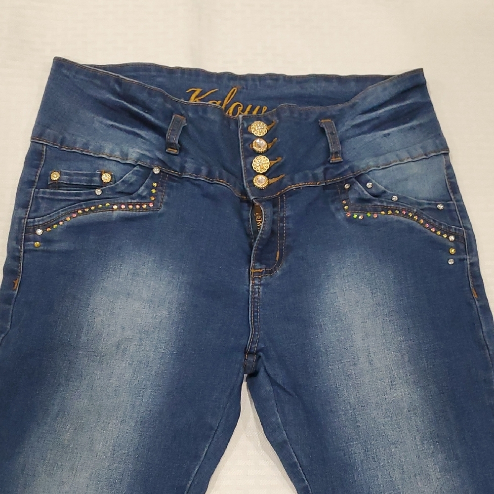 Vtg Kalowa Premium Blue Push Up Stretch  Jeans  Size 29 - Picture 4 of 16